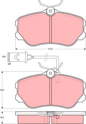 TRW GDB864 - Тормозные колодки, дисковые, комплект www.autospares.lv