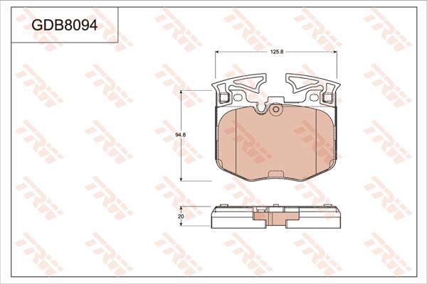 TRW GDB8094 - Bremžu uzliku kompl., Disku bremzes www.autospares.lv