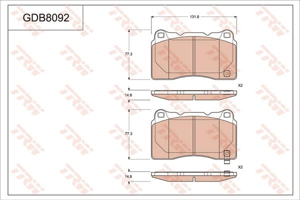 TRW GDB8092 - Bremžu uzliku kompl., Disku bremzes www.autospares.lv