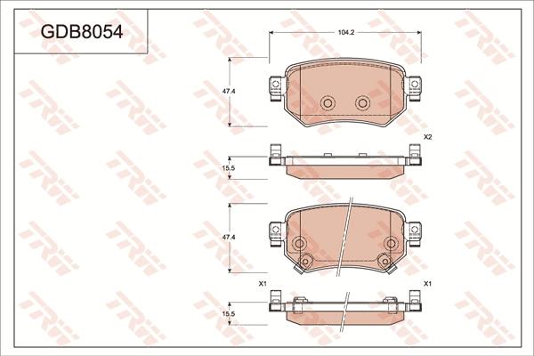 TRW GDB8054 - Bremžu uzliku kompl., Disku bremzes www.autospares.lv