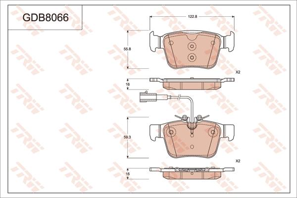 TRW GDB8066 - Bremžu uzliku kompl., Disku bremzes www.autospares.lv