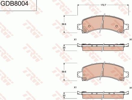 TRW GDB8004 - Bremžu uzliku kompl., Disku bremzes www.autospares.lv