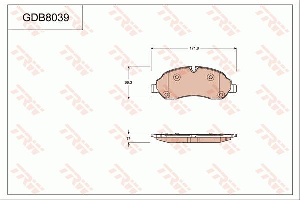 TRW GDB8039 - Bremžu uzliku kompl., Disku bremzes www.autospares.lv