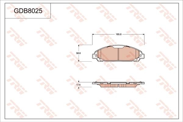 TRW GDB8025 - Bremžu uzliku kompl., Disku bremzes www.autospares.lv