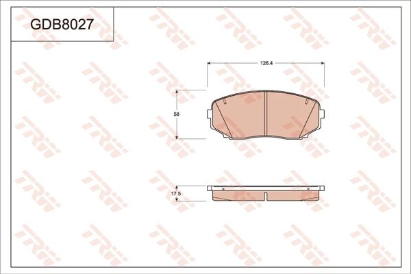 TRW GDB8027DT - Тормозные колодки, дисковые, комплект www.autospares.lv