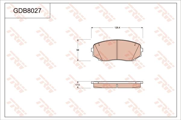 TRW GDB8027 - Тормозные колодки, дисковые, комплект www.autospares.lv