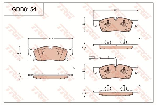 TRW GDB8154 - Bremžu uzliku kompl., Disku bremzes www.autospares.lv