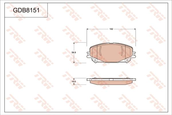 TRW GDB8151 - Bremžu uzliku kompl., Disku bremzes www.autospares.lv