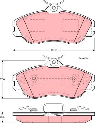 TRW GDB815 - Тормозные колодки, дисковые, комплект www.autospares.lv