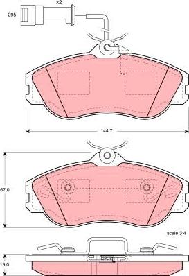 TRW GDB816 - Тормозные колодки, дисковые, комплект www.autospares.lv