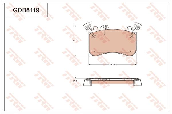 TRW GDB8119 - Bremžu uzliku kompl., Disku bremzes www.autospares.lv