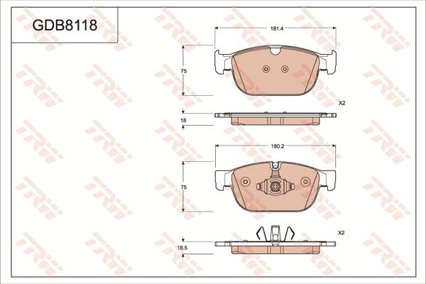 TRW GDB8118 - Bremžu uzliku kompl., Disku bremzes www.autospares.lv