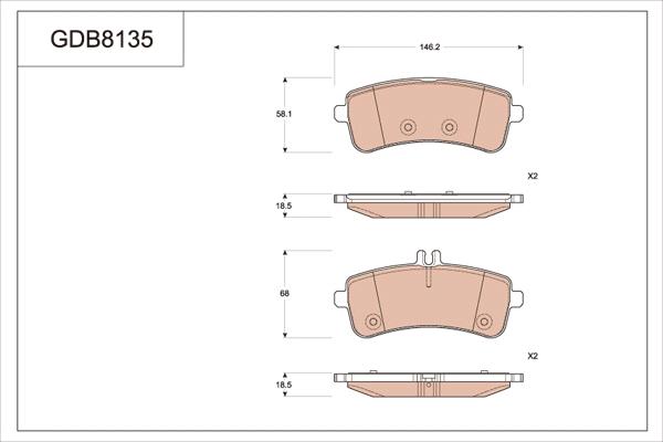 TRW GDB8135 - Bremžu uzliku kompl., Disku bremzes www.autospares.lv