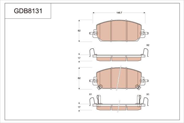 TRW GDB8131DT - Brake Pad Set, disc brake www.autospares.lv