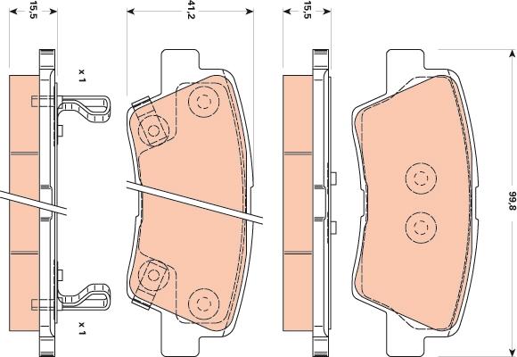 TRW GDB3495 - Тормозные колодки, дисковые, комплект www.autospares.lv