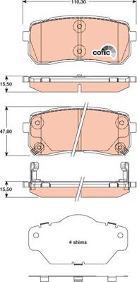 TRW GDB3449DT - Bremžu uzliku kompl., Disku bremzes www.autospares.lv