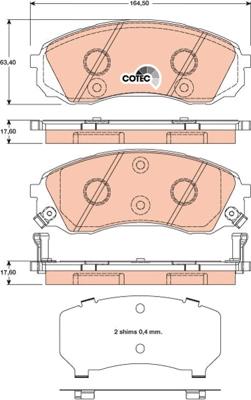 TRW GDB3448DT - Bremžu uzliku kompl., Disku bremzes www.autospares.lv