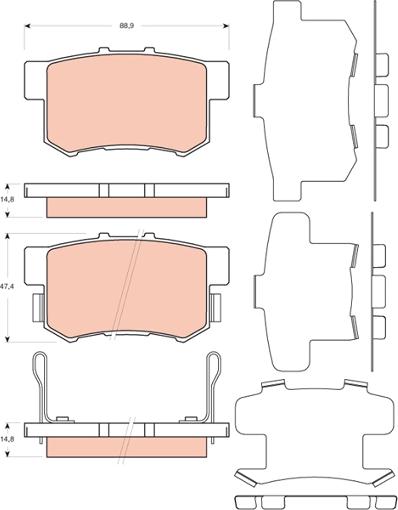 TRW GDB3447 - Brake Pad Set, disc brake www.autospares.lv