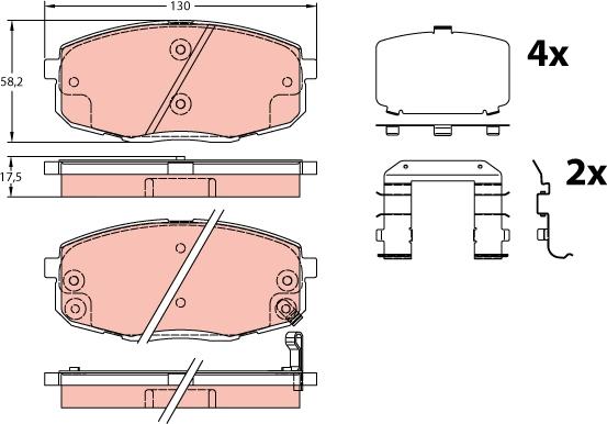 TRW GDB3450AT - Bremžu uzliku kompl., Disku bremzes www.autospares.lv