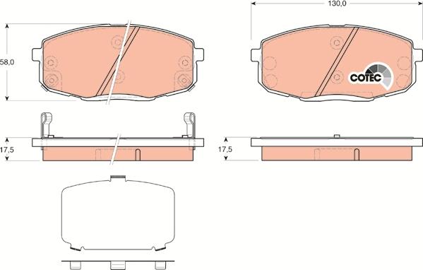 TRW GDB3450 - Тормозные колодки, дисковые, комплект www.autospares.lv