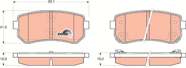 TRW GDB3451 - Тормозные колодки, дисковые, комплект www.autospares.lv