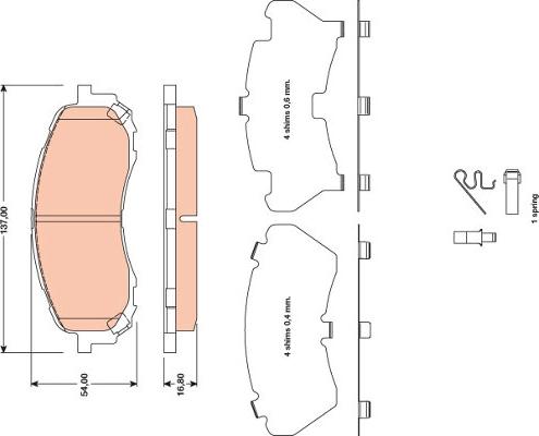 TRW GDB3469 - Brake Pad Set, disc brake www.autospares.lv