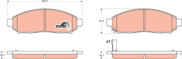 TRW GDB3404 - Brake Pad Set, disc brake www.autospares.lv