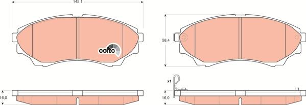 TRW GDB3403 - Brake Pad Set, disc brake www.autospares.lv