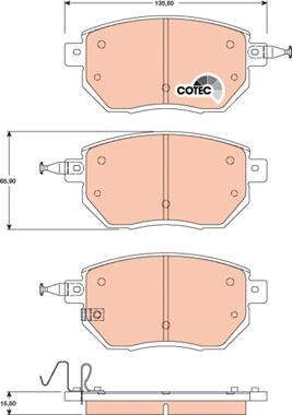 TRW GDB3416 - Brake Pad Set, disc brake www.autospares.lv