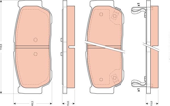 TRW GDB3413 - Brake Pad Set, disc brake www.autospares.lv