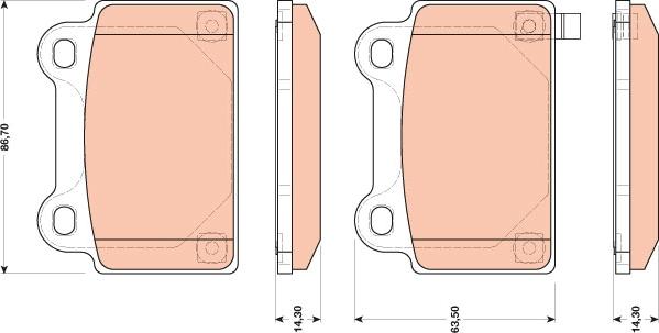 TRW GDB3488 - Bremžu uzliku kompl., Disku bremzes www.autospares.lv