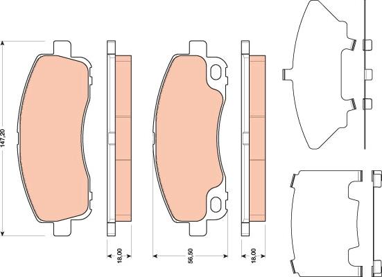 TRW GDB3487 - Bremžu uzliku kompl., Disku bremzes www.autospares.lv