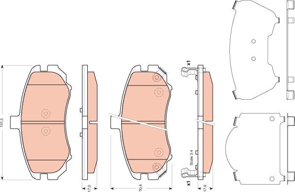 TRW GDB3431 - Brake Pad Set, disc brake www.autospares.lv