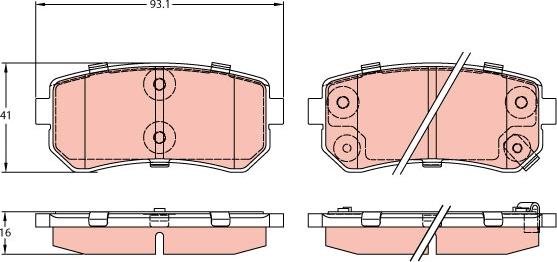 TRW GDB3421AT - Bremžu uzliku kompl., Disku bremzes www.autospares.lv