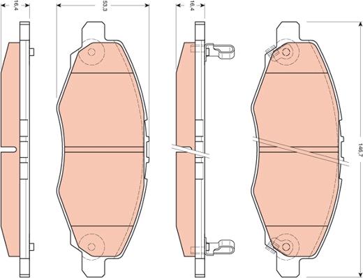 TRW GDB3427 - Bremžu uzliku kompl., Disku bremzes autospares.lv