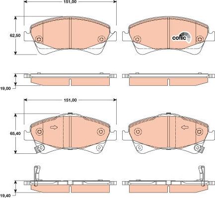 TRW GDB3479 - Bremžu uzliku kompl., Disku bremzes www.autospares.lv