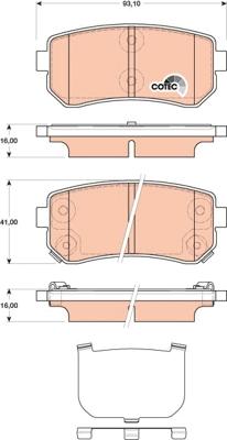 TRW GDB3474 - Тормозные колодки, дисковые, комплект www.autospares.lv