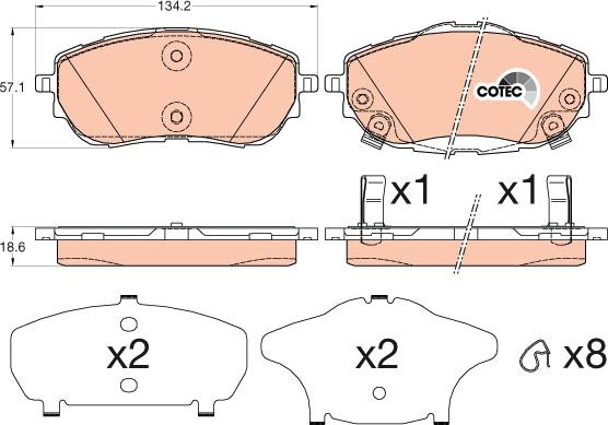 TRW GDB3598 - Bremžu uzliku kompl., Disku bremzes www.autospares.lv