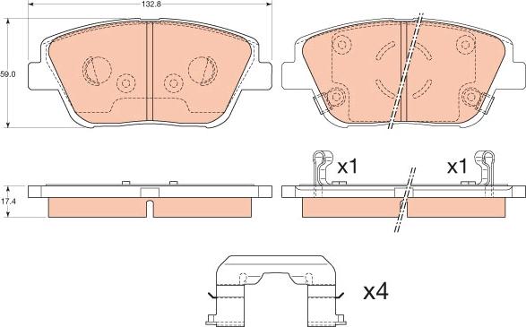 TRW GDB3540 - Bremžu uzliku kompl., Disku bremzes www.autospares.lv