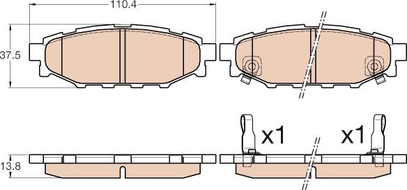 TRW GDB3568 - Brake Pad Set, disc brake www.autospares.lv