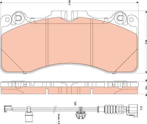 TRW GDB3506 - Bremžu uzliku kompl., Disku bremzes www.autospares.lv