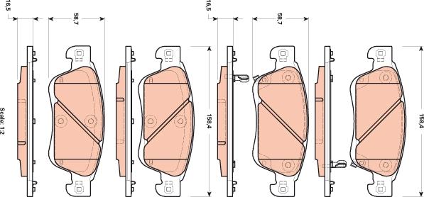 TRW GDB3503 - Bremžu uzliku kompl., Disku bremzes www.autospares.lv