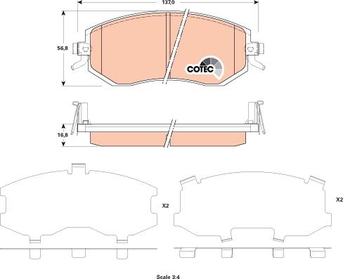 TRW GDB3519AT - Bremžu uzliku kompl., Disku bremzes www.autospares.lv