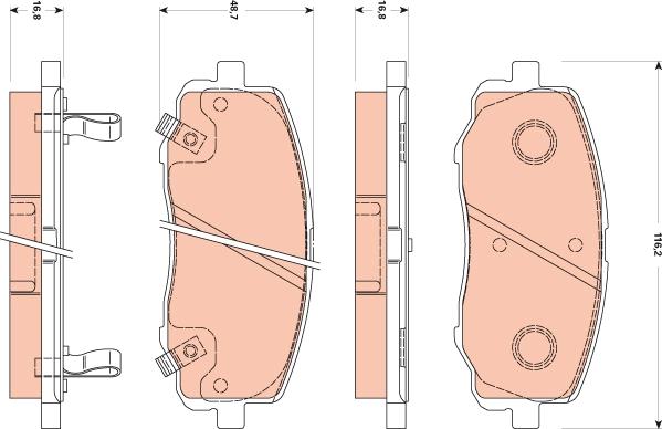 TRW GDB3510 - Тормозные колодки, дисковые, комплект www.autospares.lv