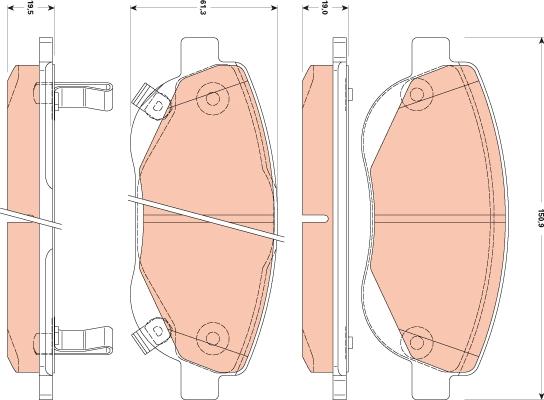 TRW GDB3511 - Bremžu uzliku kompl., Disku bremzes www.autospares.lv