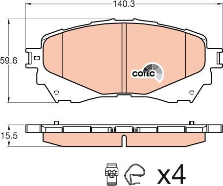 TRW GDB3580 - Bremžu uzliku kompl., Disku bremzes www.autospares.lv