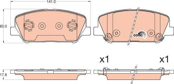 TRW GDB3582 - Тормозные колодки, дисковые, комплект www.autospares.lv