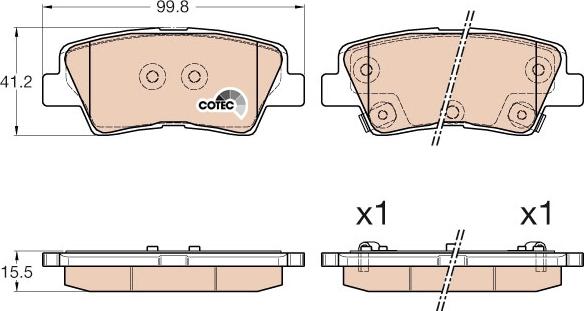 TRW GDB3537 - Brake Pad Set, disc brake www.autospares.lv