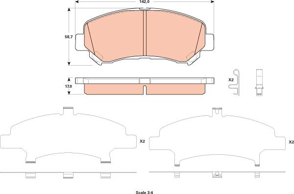 TRW GDB3521 - Bremžu uzliku kompl., Disku bremzes www.autospares.lv