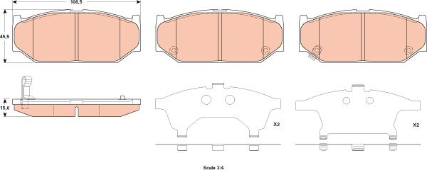 TRW GDB3522 - Тормозные колодки, дисковые, комплект www.autospares.lv